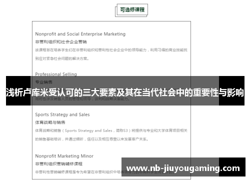 浅析卢库米受认可的三大要素及其在当代社会中的重要性与影响